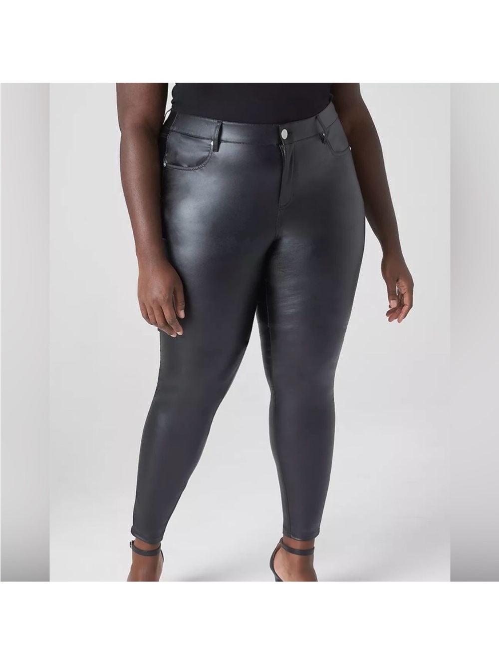 Lane Bryant Black Faux Leather Skinny Jeans